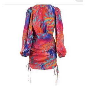 COSEL Draped Palm tree Dress high end 8 balloon sleeve VEUC